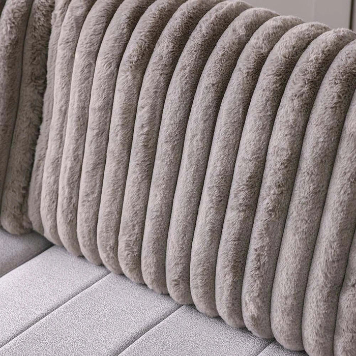 Alcantara 4-Seater Reversible Corner Fabric Sofa Bed with Storage - Grey/Dark Grey - With 2-Year Warranty