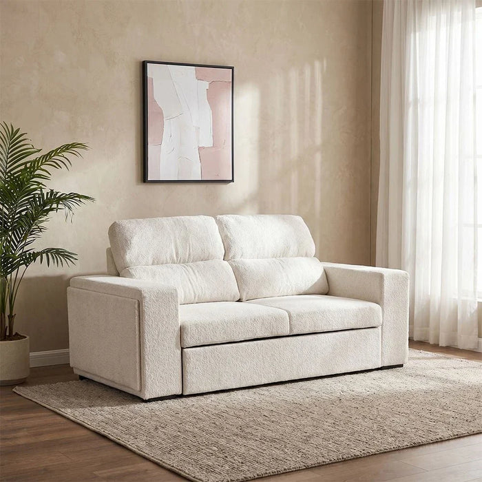 Linzi Fabric Sofa Bed With  Storage and Wireless Charger  - Brown
