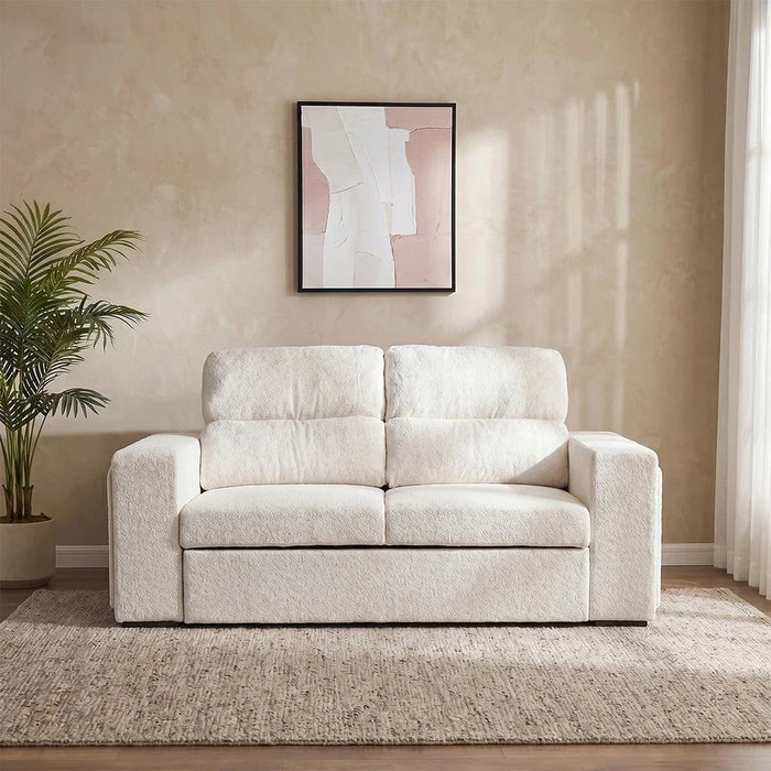 Linzi Fabric Sofa Bed With  Storage and Wireless Charger  - Brown