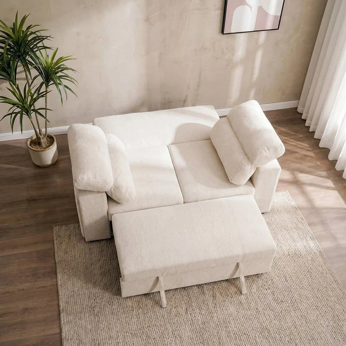 Linzi Fabric Sofa Bed With  Storage and Wireless Charger  - Brown