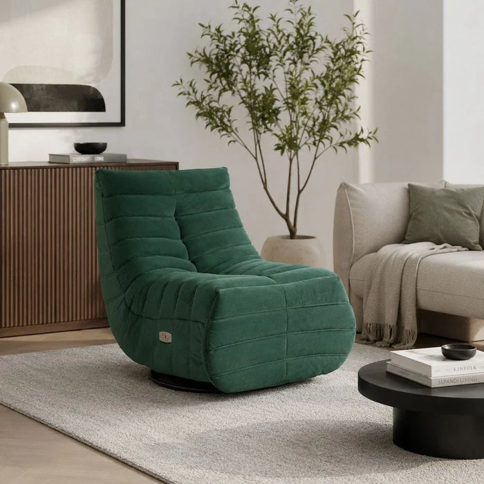 Britan  1 Seater Fabric  Recliner - Velvet Green