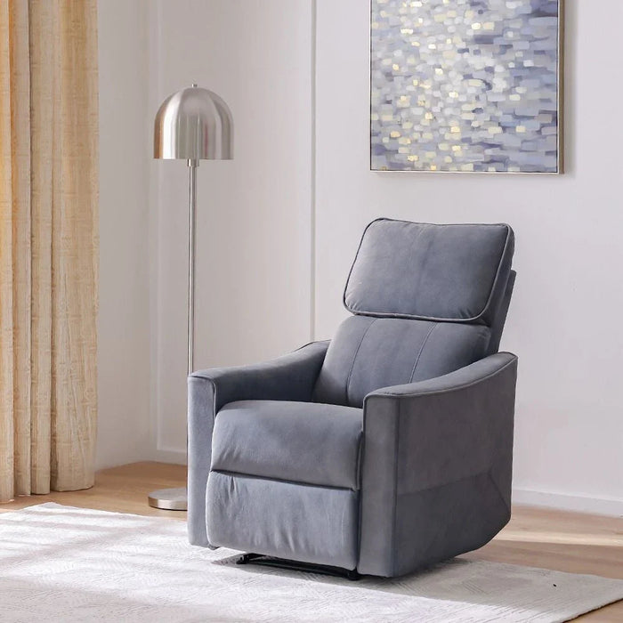 Warwik 1 Seater Fabric Recliner-Charcoal