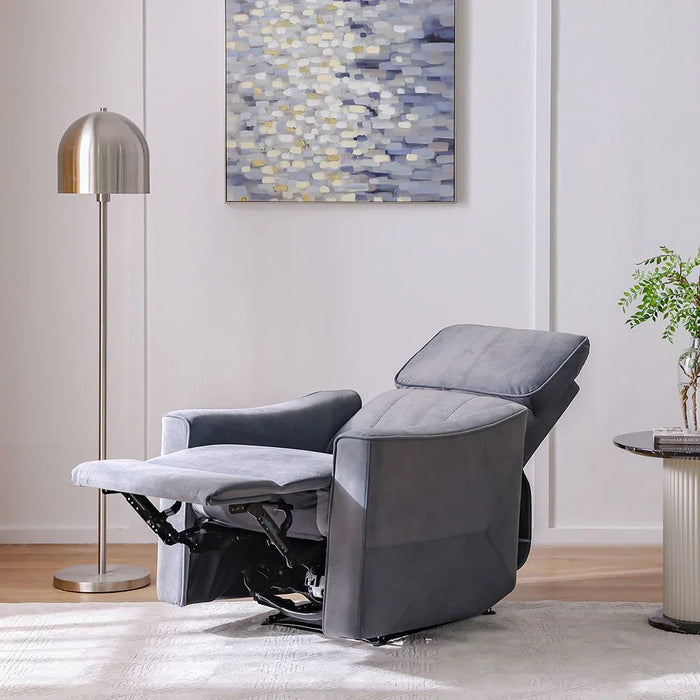 Warwik 1 Seater Fabric Recliner-Charcoal