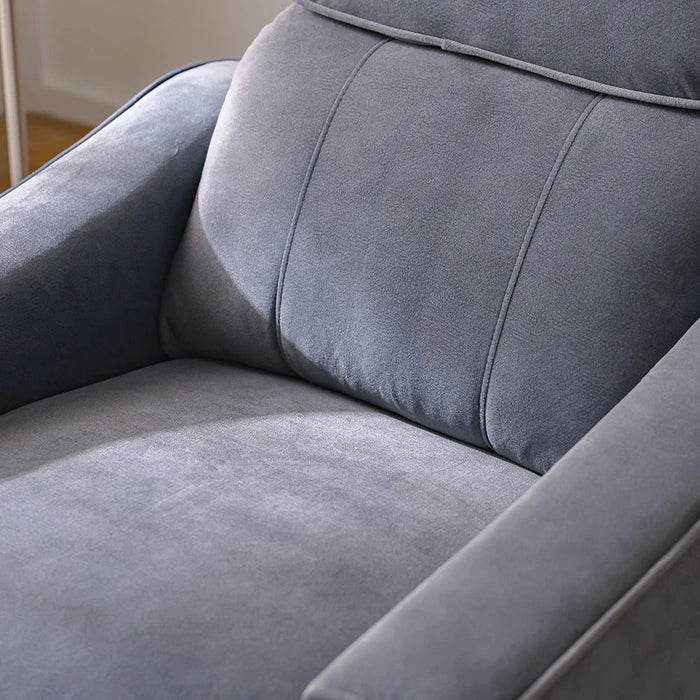Warwik 1 Seater Fabric Recliner-Charcoal