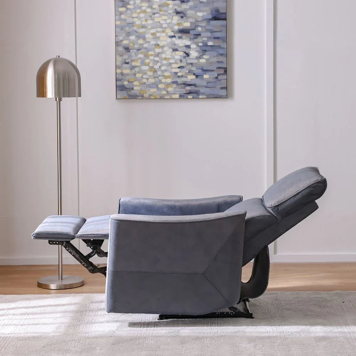 Warwik 1 Seater Fabric Recliner-Charcoal