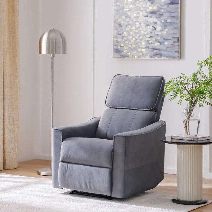 Warwik 1 Seater Fabric Recliner-Charcoal