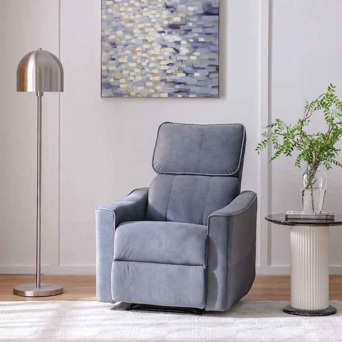 Warwik 1 Seater Fabric Recliner-Charcoal