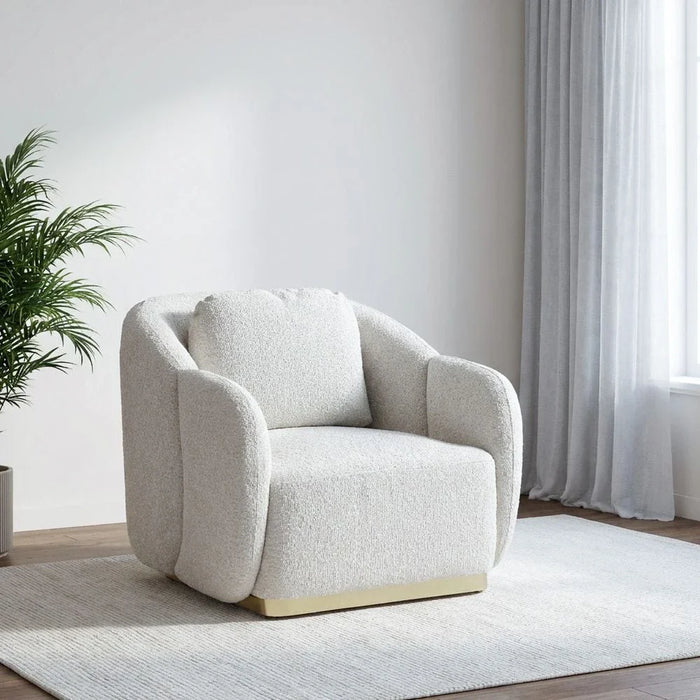 Ollena 1-Seater Fabric Sofa-Beige-With 2-Year Warranty