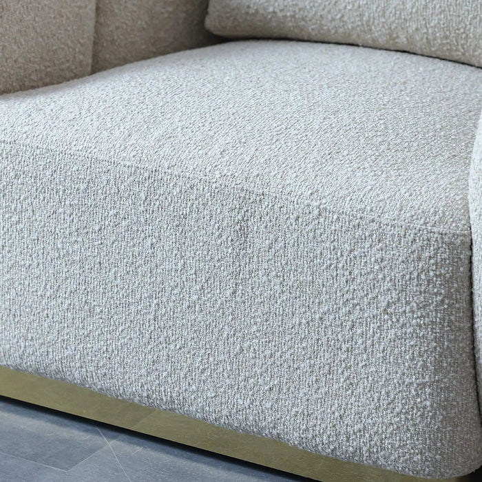 Ollena 1-Seater Fabric Sofa-Beige-With 2-Year Warranty