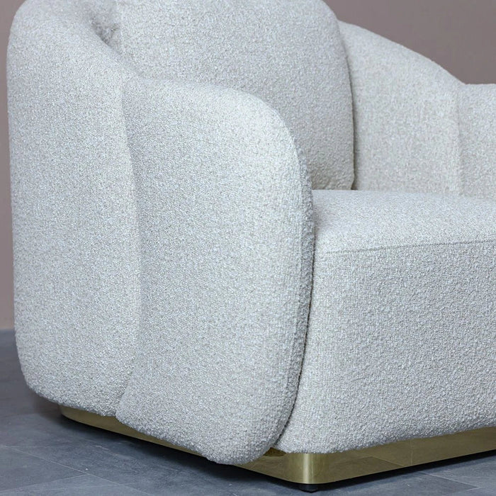 Ollena 1-Seater Fabric Sofa-Beige-With 2-Year Warranty