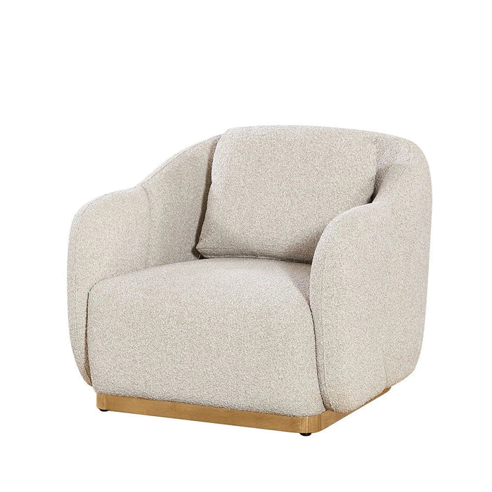 Ollena 1-Seater Fabric Sofa-Beige-With 2-Year Warranty