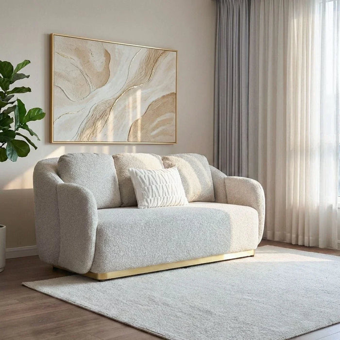 Ollena 2 Seater Fabric Sofa-Beige-With 2-Year Warranty