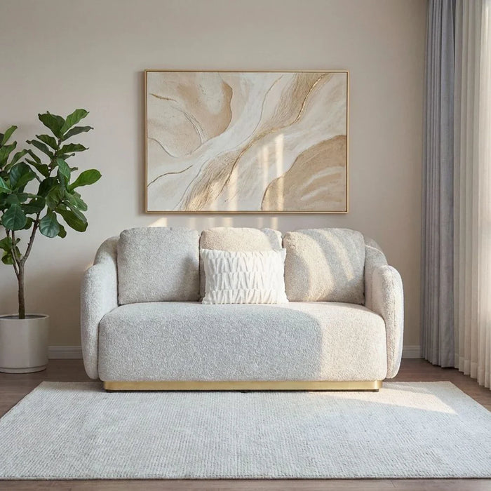 Ollena 2 Seater Fabric Sofa-Beige-With 2-Year Warranty