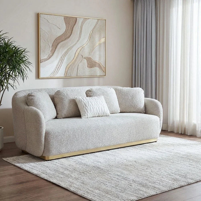 Ollena 3-Seater Fabric Sofa-Beige-With 2-Year Warranty