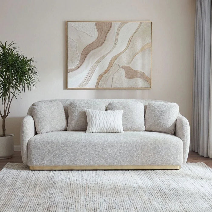 Ollena 3-Seater Fabric Sofa-Beige-With 2-Year Warranty