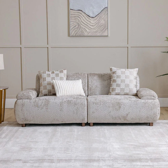 Valira 3-Seater Fabric Sofa-Beige-With 2-Year Warranty
