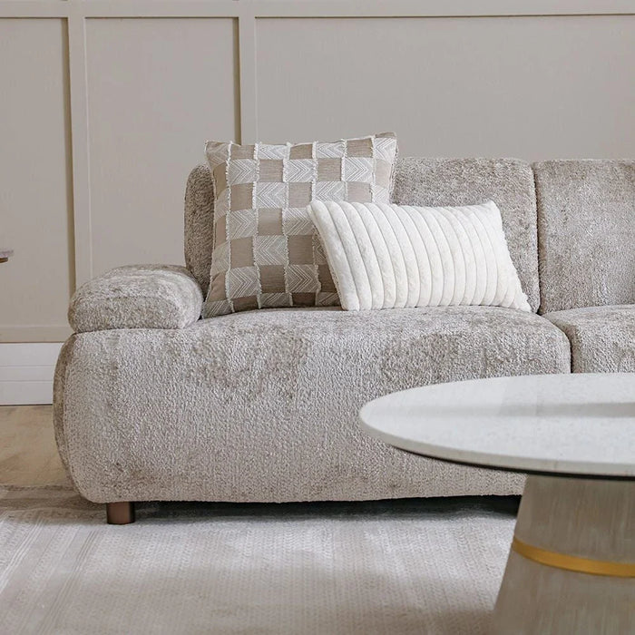 Valira 3-Seater Fabric Sofa-Beige-With 2-Year Warranty