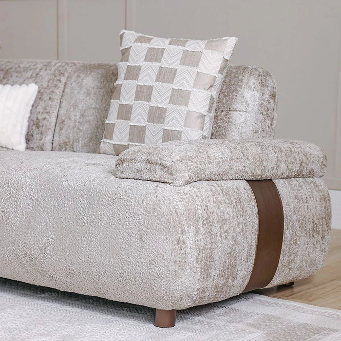 Valira 3-Seater Fabric Sofa-Beige-With 2-Year Warranty