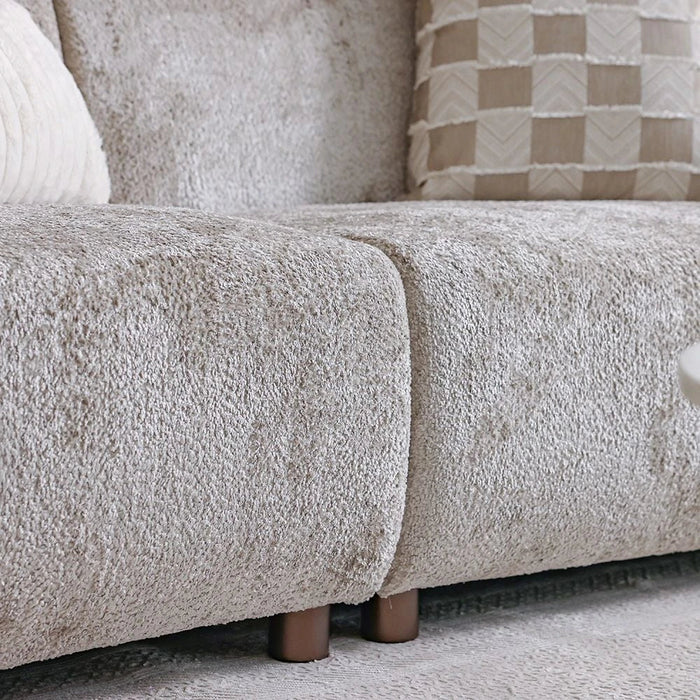 Valira 3-Seater Fabric Sofa-Beige-With 2-Year Warranty
