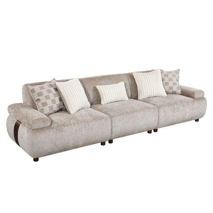 Valira 4-Seater Fabric Sofa - Beige - With 2-Year Warranty