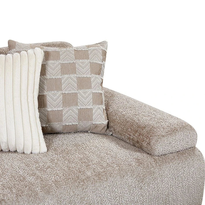 Valira 4-Seater Fabric Sofa - Beige - With 2-Year Warranty