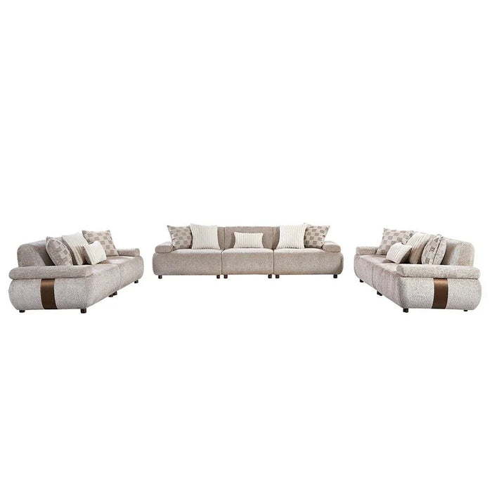 Valira 4-Seater Fabric Sofa - Beige - With 2-Year Warranty