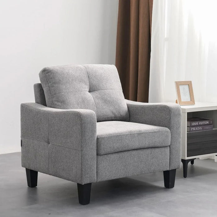 Supreme 1-Seater Fabric Sofa-Grey-With 2-Year Warranty