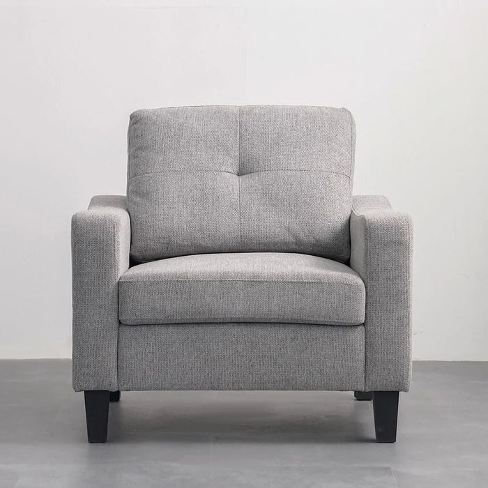 Supreme 1-Seater Fabric Sofa-Grey-With 2-Year Warranty