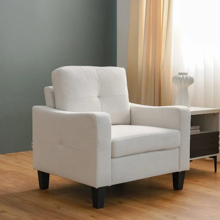 Supreme 1-Seater Fabric Sofa-Cream-With 2-Year Warranty