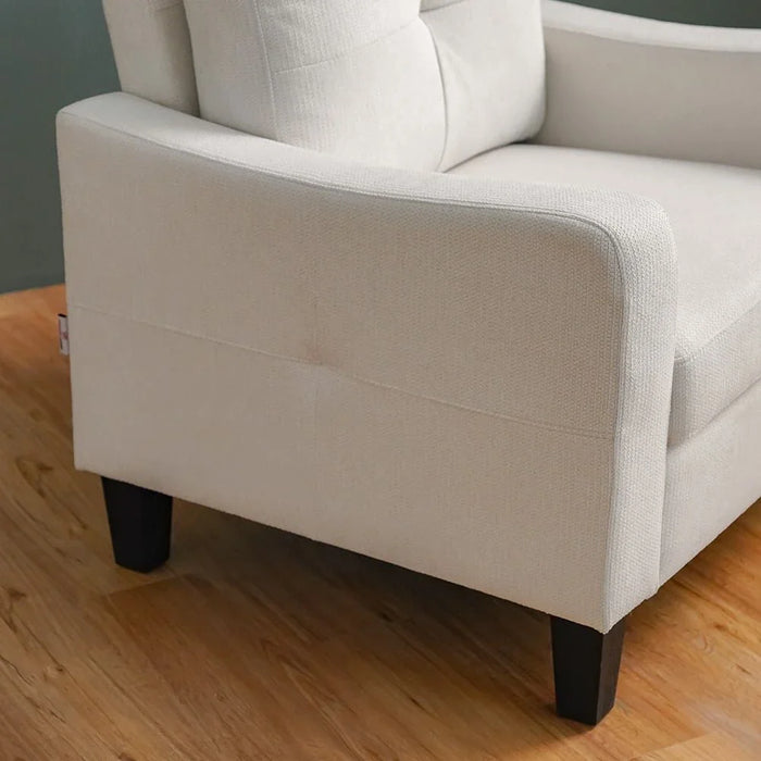 Supreme 1-Seater Fabric Sofa-Cream-With 2-Year Warranty