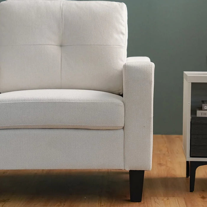 Supreme 1-Seater Fabric Sofa-Cream-With 2-Year Warranty