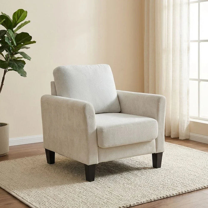 Gamorah 1-Seater Fabric Sofa-Beige-With 2-Year Warranty