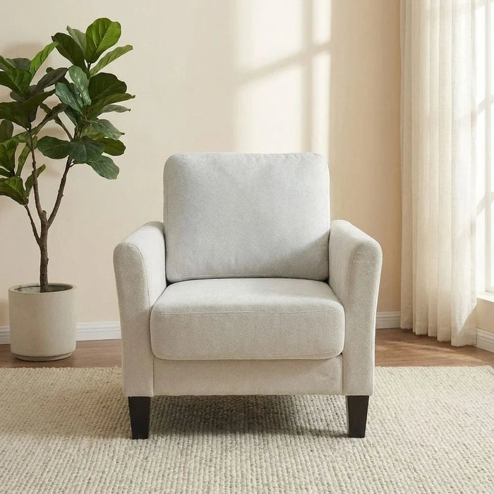 Gamorah 1-Seater Fabric Sofa-Beige-With 2-Year Warranty