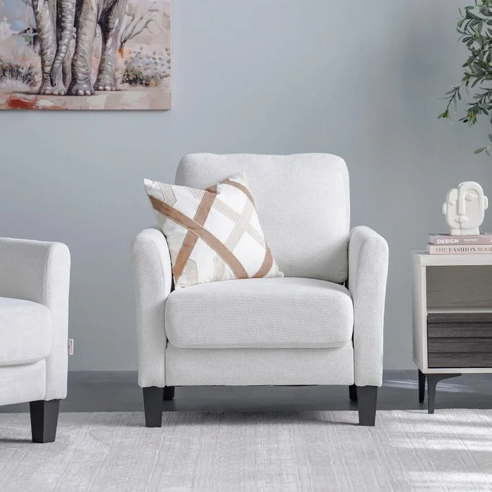 Gamorah 1-Seater Fabric Sofa-Cream-With 2-Year Warranty