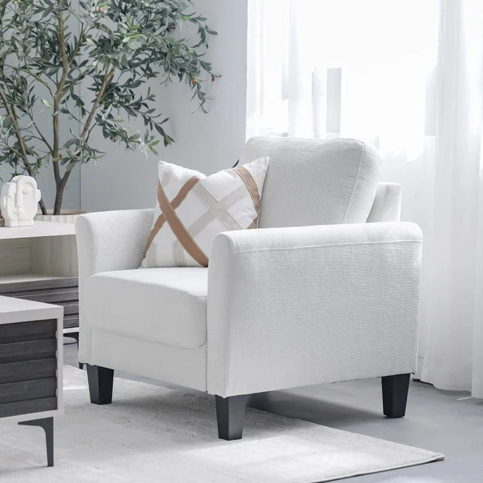 Gamorah 1-Seater Fabric Sofa-Cream-With 2-Year Warranty