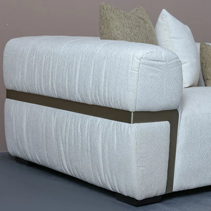 Iyesha 4-Seater Fabric Sofa - Cream/Champagne - With 2-Year Warranty
