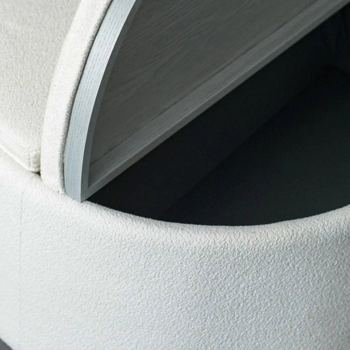 Winter Sectional Fabric Corner Sofa With Storage And Coffee Table-Bright White