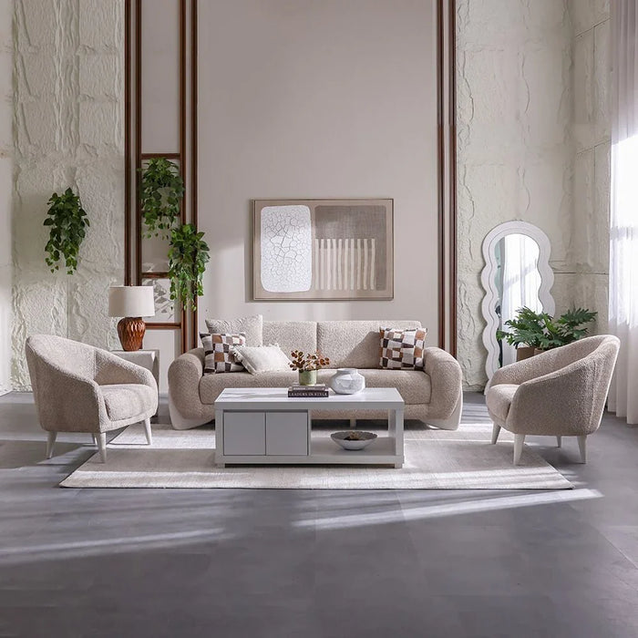 Vesta 3-Seater Fabric Sofa - Light Grey - With 2-Year Warranty
