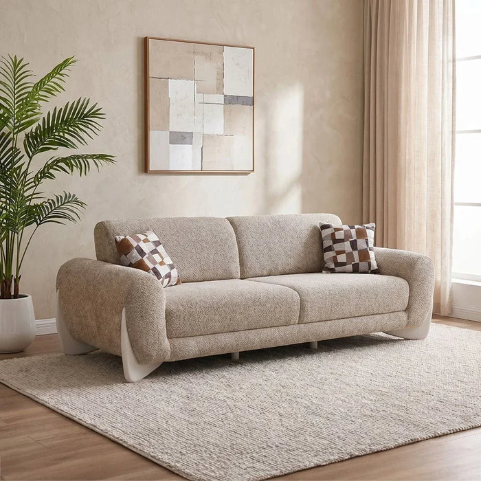 Vesta 3-Seater Fabric Sofa - Light Grey - With 2-Year Warranty