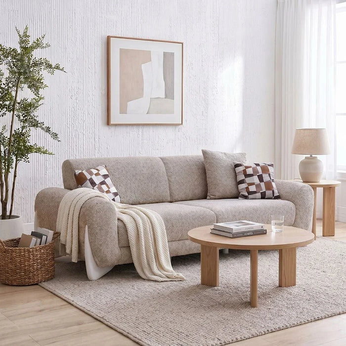Vesta 3-Seater Fabric Sofa - Light Grey - With 2-Year Warranty