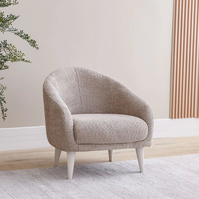 Vesta 1 Seater Fabric Sofa -Light Grey