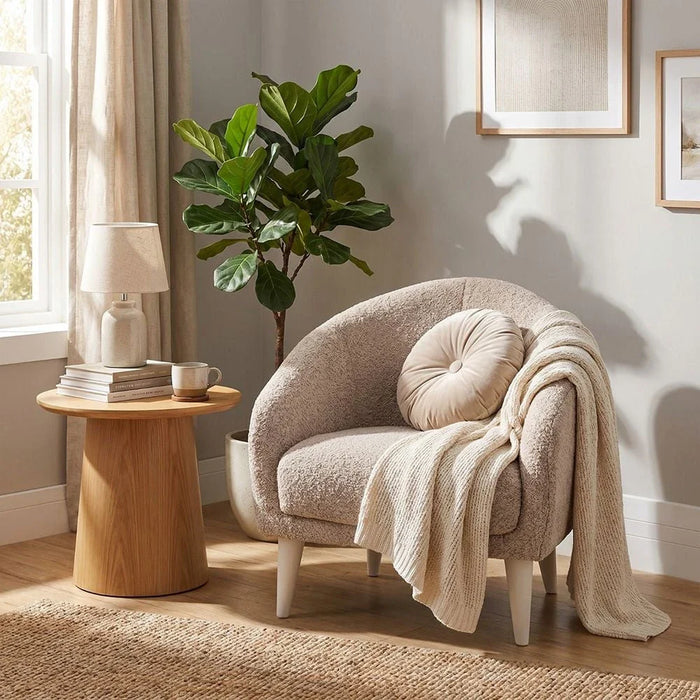 Vesta 1 Seater Fabric Sofa -Light Grey