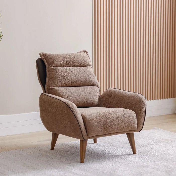 Elora 1-Seater Fabric Sofa - Brown/Beige - With 2-Year Warranty