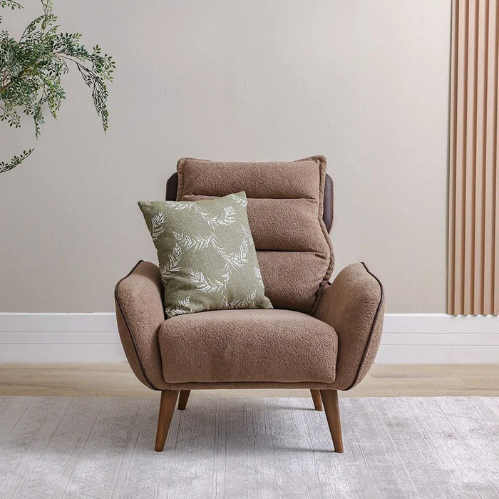 Elora 1-Seater Fabric Sofa - Brown/Beige - With 2-Year Warranty