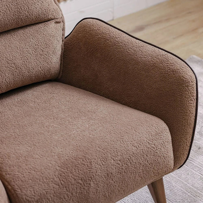 Elora 1-Seater Fabric Sofa - Brown/Beige - With 2-Year Warranty