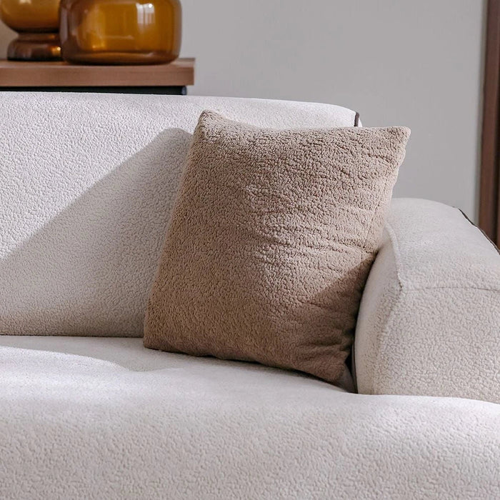 Elora 3-Seater Fabric Sofa - Beige - With 2-Year Warranty