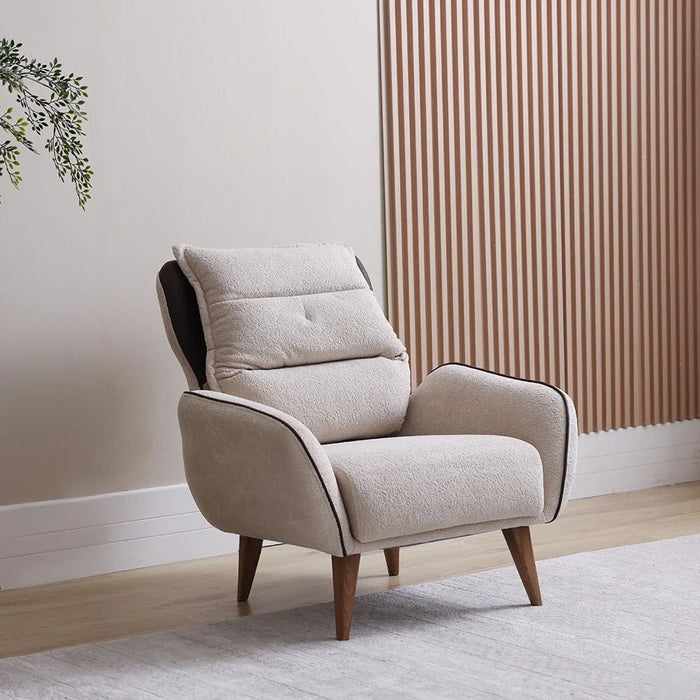 Elora 1-Seater Fabric Sofa - Beige - With 2-Year Warranty