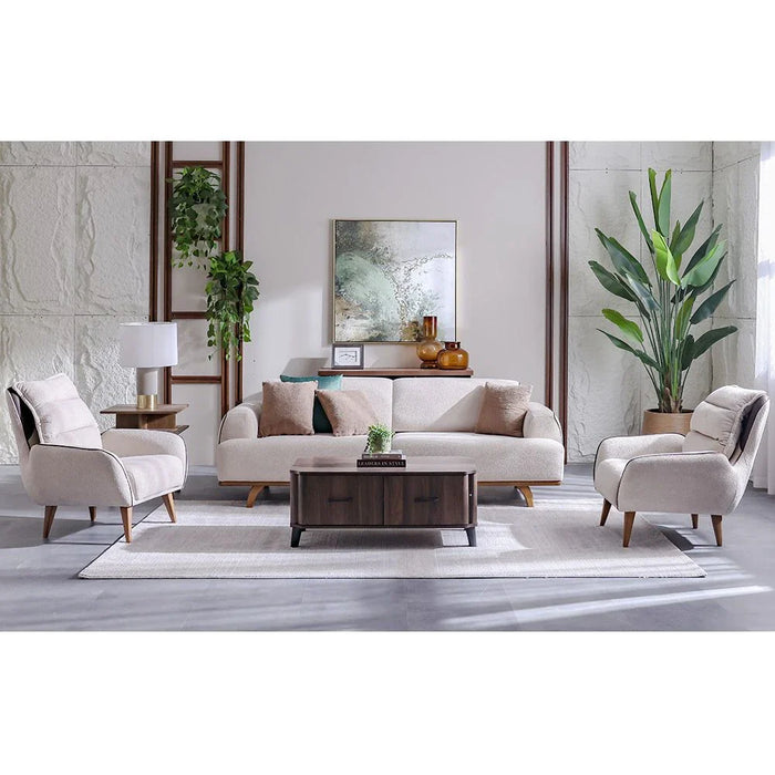 Elora 1-Seater Fabric Sofa - Beige - With 2-Year Warranty