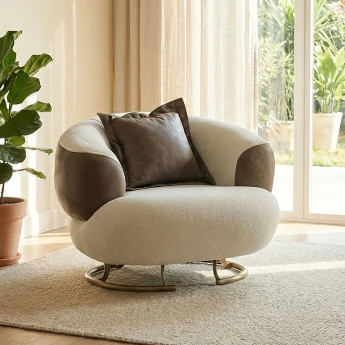 Palmera 1-Seater Fabric Sofa - Beige/Brown - With 2-Year Warranty