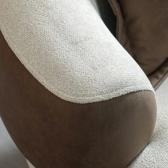 Palmera 1-Seater Fabric Sofa - Beige/Brown - With 2-Year Warranty